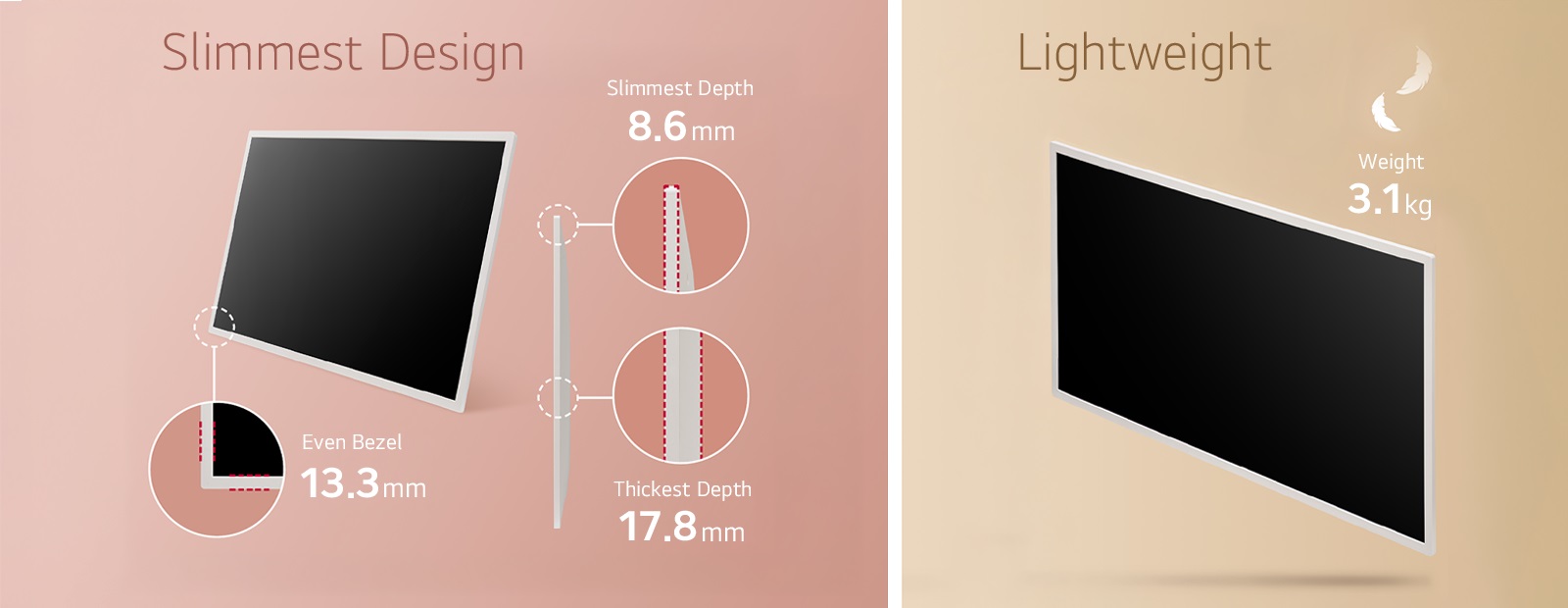 Design ultrasottile che si integra con naturalezza
