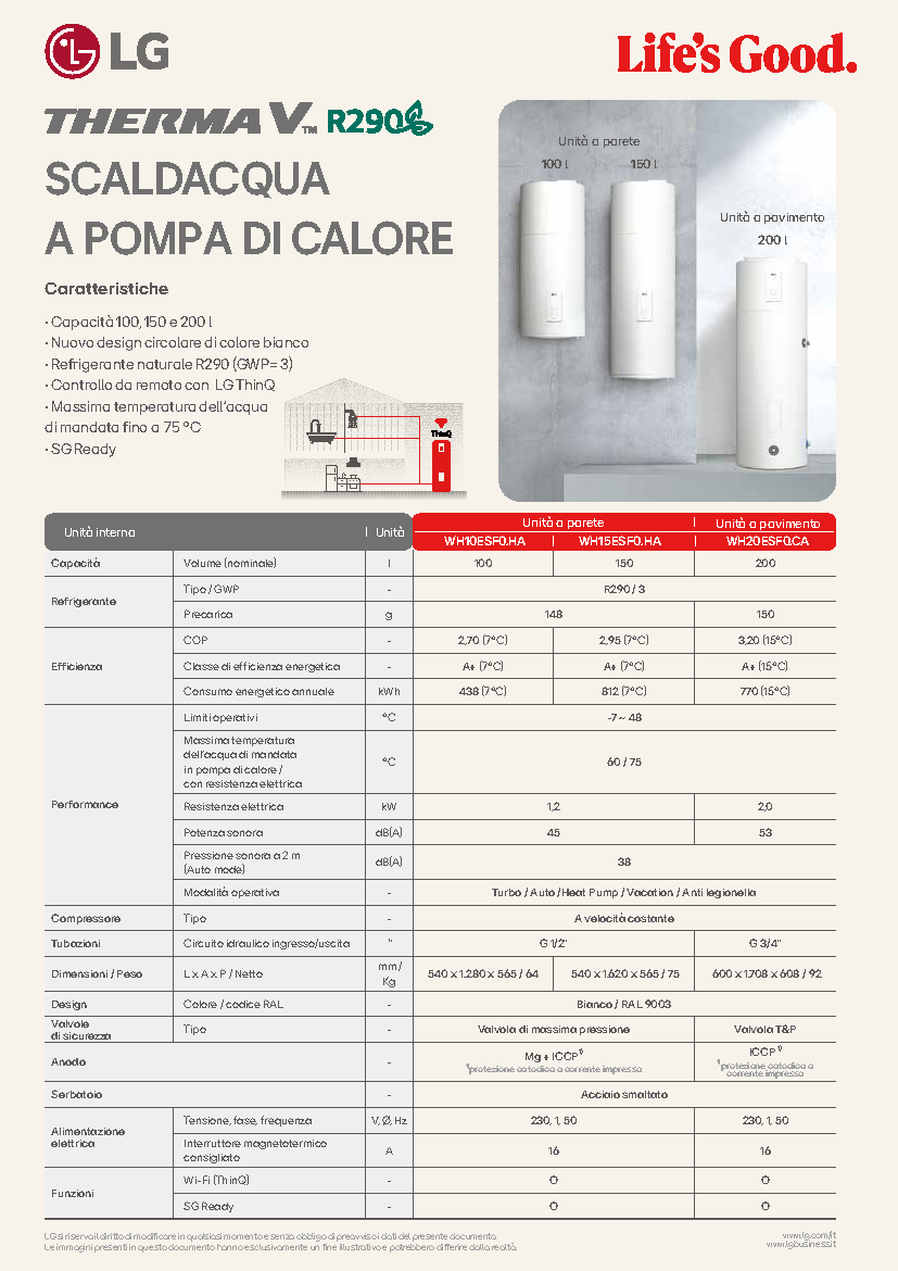 Flyer LG - Gamma scaldacqua a pompa di calore